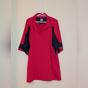 Whiteridge Xtreme Red Golf Shirt with Black Detail, Size XXL